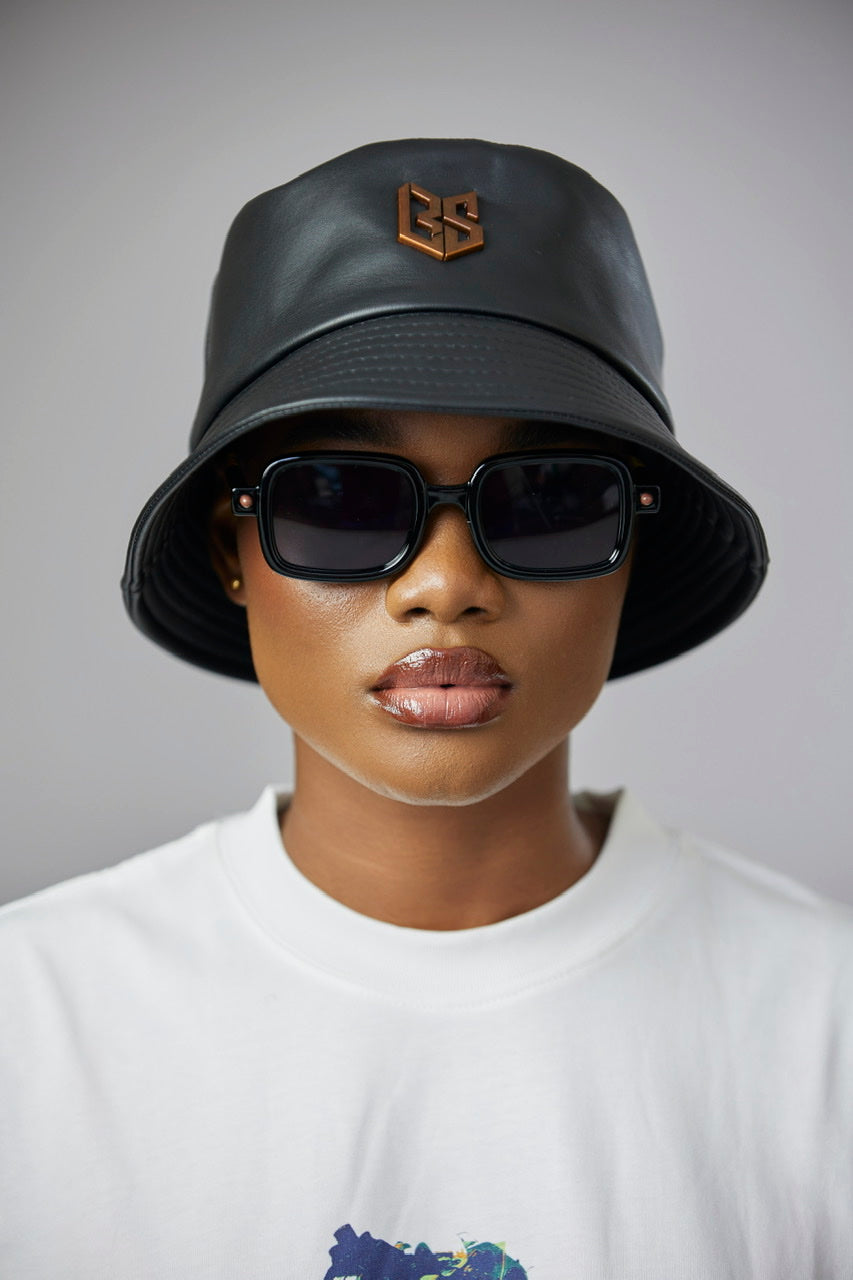 LBS Black leather Hat