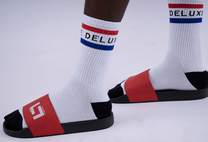 Red Luxury Leather Slides