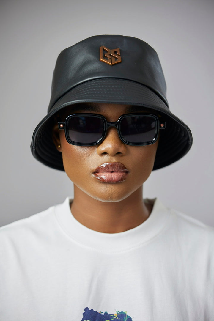LBS Black leather Hat