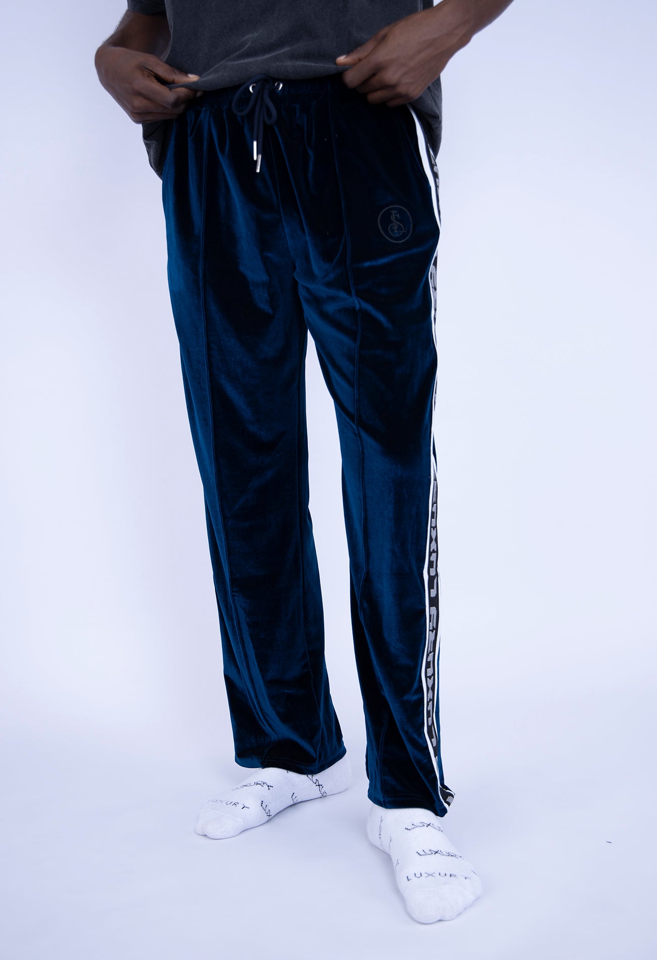 Blue Luxury Velvet Pants